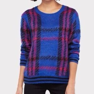 Allison Joy Blue and Pink Plaid Sweater